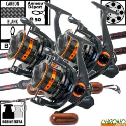 Ensemble Carp Design Slim Fighter Evo 12' 3lbs GK9000 (les 3)