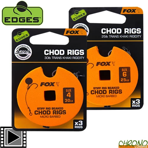Bas De Ligne Fox Edges Stiff Chod Rig Standard (par 3) 3 Bas De Ligne Fox Edges Stiff Chod Rig Standard (par 3)