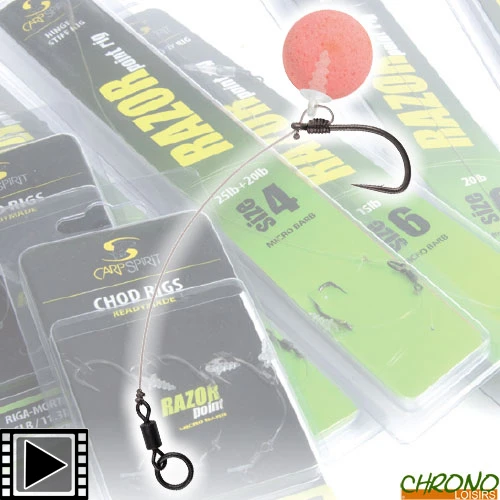 Bas De Ligne Carp Spirit Chod Rig Long (par 3) 3 Bas De Ligne Carp Spirit Chod Rig Long (par 3)