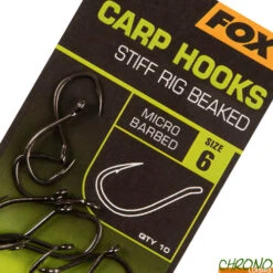 Hameçon Fox Carp Hooks Stiff Rig Beaked (par 10)